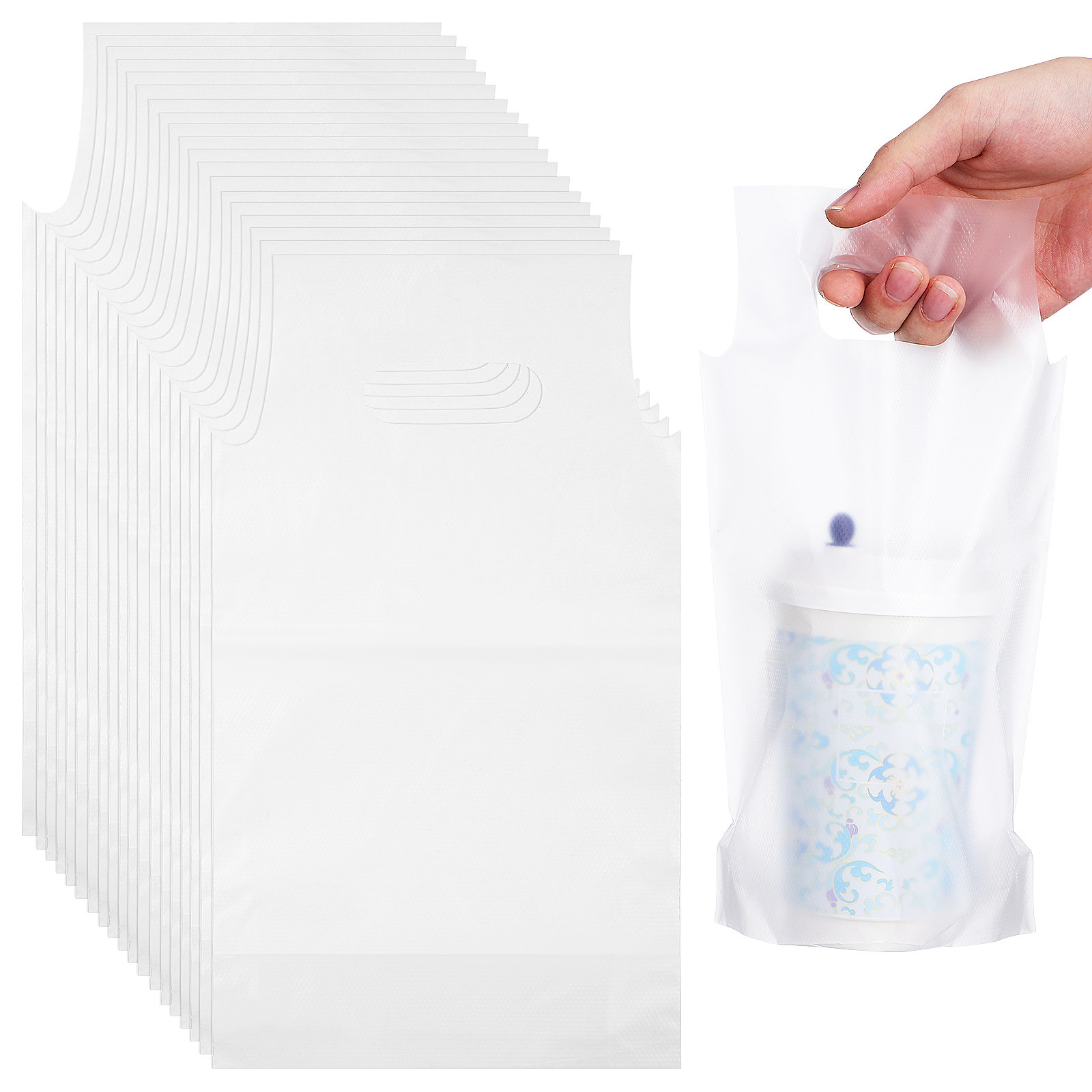 Coffee Tea Milk - 500 sacs à boissons transparents avec