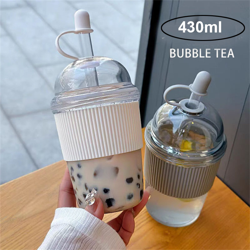 Coffee Tea Boba - Tasse de paille avec couvercle de