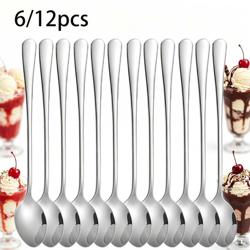 Coffee Tea Boba - Cuillère à glace en acier inoxydable