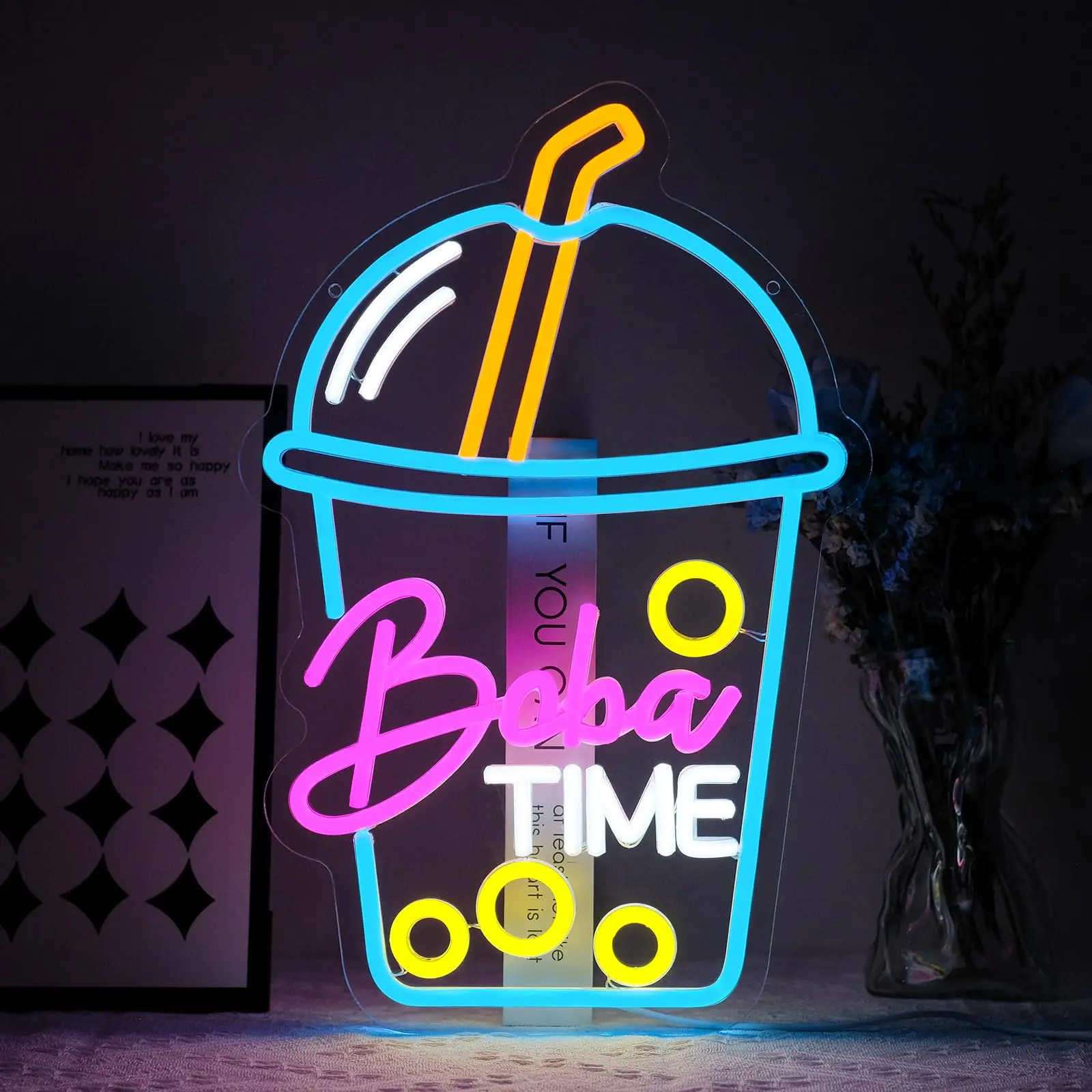 Boba Time Enseigne au néon pou - Coffee Tea Boba avis et prix